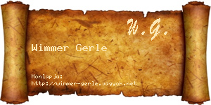 Wimmer Gerle névjegykártya
